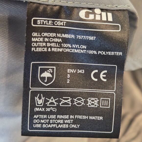 Gill Atlantic Trouser OS4T Sailing Bib Pants Mens sz S Fishing Storm Light Gray - Picture 14 of 16